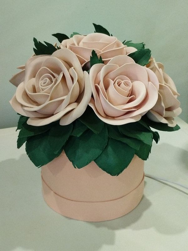 Букет троянд в капелюшній коробці