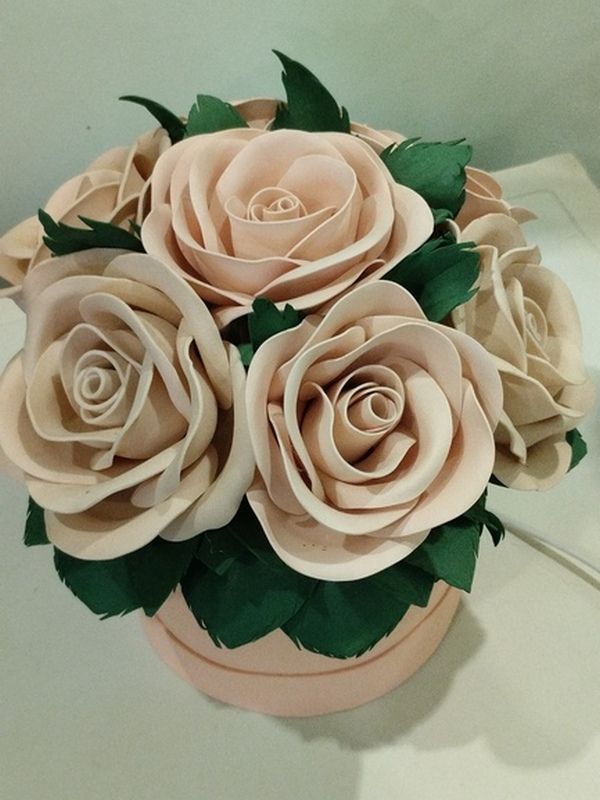 Букет троянд в капелюшній коробці