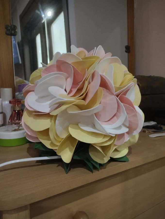 Декоративна лампа Гортензія трикольорова