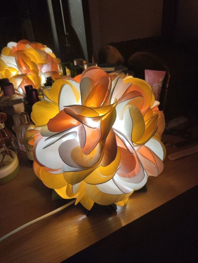 Декоративна лампа Гортензія трикольорова