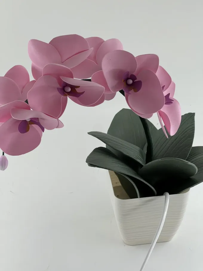 Декоративна лампа Орхідея в рожевому кольорі