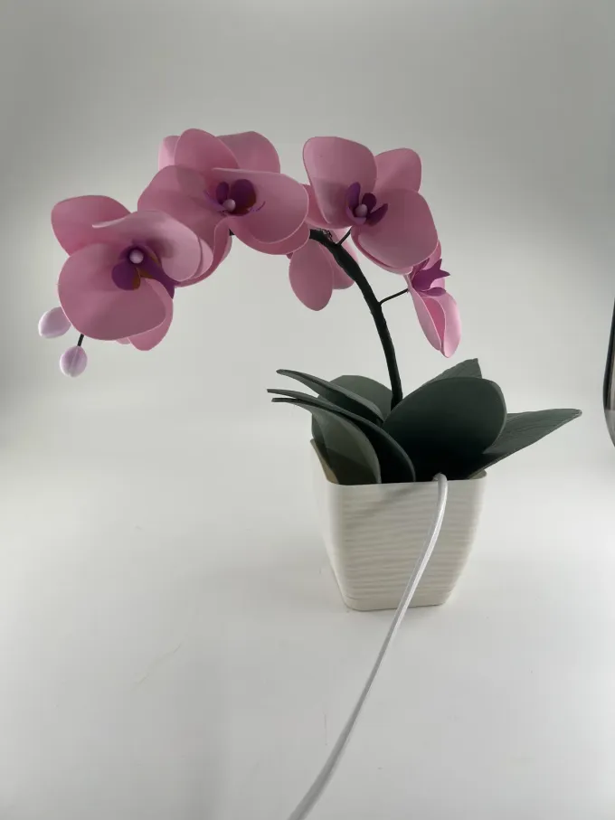 Декоративна лампа Орхідея в рожевому кольорі
