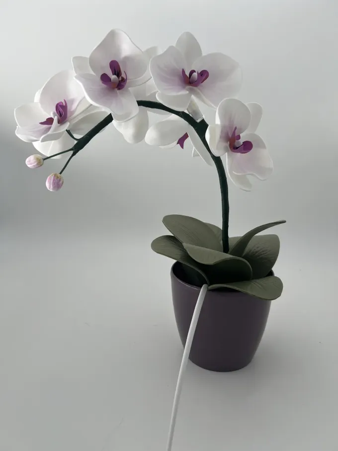 Декортивна лампа Орхідея на одну гілочку с лавндовою серединкою
