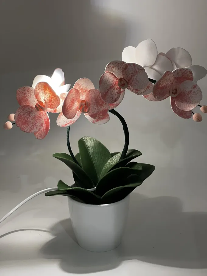 Світильник Орхідея з тонуванням (колір лосось)