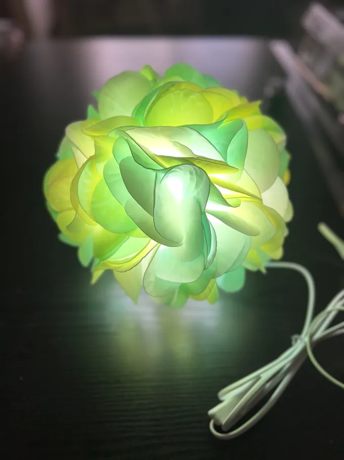 Світильник Гортензія триколірна (жовтий,голубий,білий)