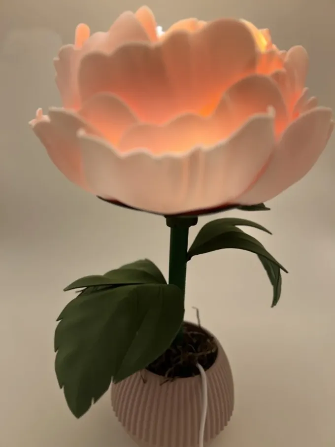 Світильник Півонія в бежевому кольорі